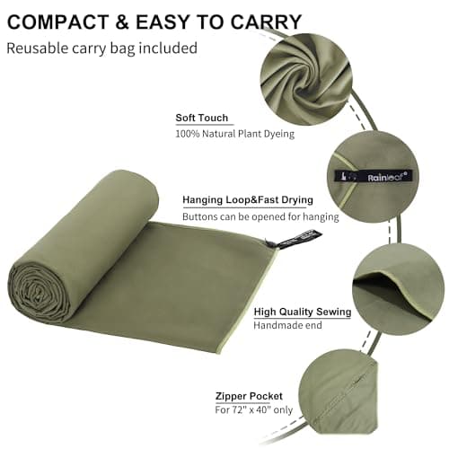 Rainleaf Microfiber Towel Quick Dry Camping & Travel & Gym Towel. Compact — view 3