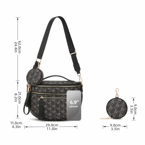 Crossbody Bag Bum Bag for Women Spacious Purse Fanny Packs Belt Bag Vegan Leather Gift for Mother Wife Mom — view 4