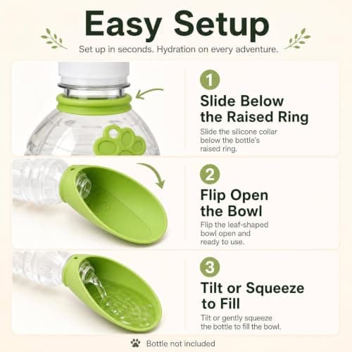 2pcs Portable Dog Water Bottle Pink & Green — view 2