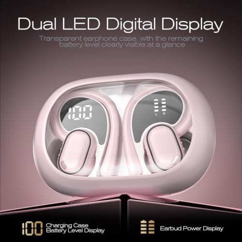 Wireless Earbuds Sports with EarHooks, HiFi Stereo Bluetooth 5.4 Headphones — view 3