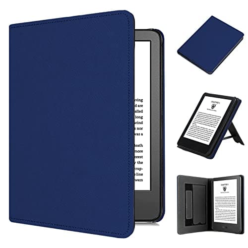 TOKILO Case for 6" eBook Reader, Lightweight Premium PU Leather Case with Auto Sleep Wake Hand Strap Foldable Stand, U Compatible with iPad/Sony 6inch e-Reader, Navy Blue