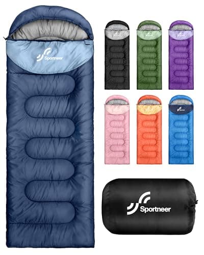 Sportneer Sleeping Bags for Adults - Kids Sleeping Bag 3-4 Season Lightweight Backpacking Sleeping Bag Cold Weather & Warm, Compact, Single Adult Girls Boys Camping Sleep Bag