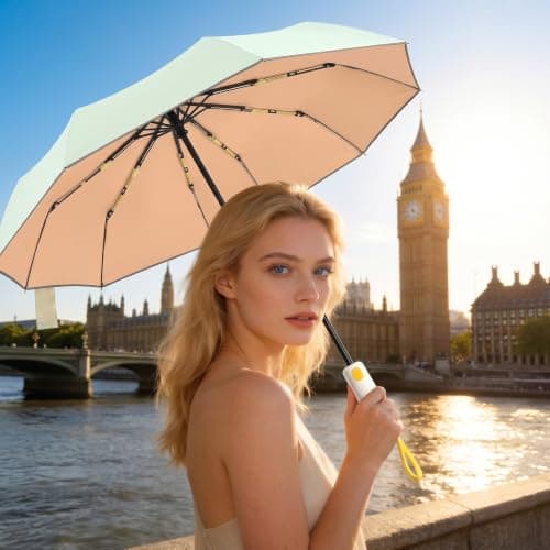Windproof Strong Automatic Folding Travel Premium Large Umbrella for Rain — view 3