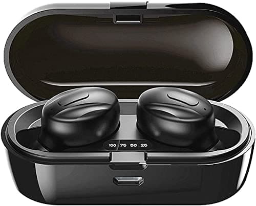 Xawy Bluetooth Headphones, Bluetooth 5.0 Wireless Earphones in Ear Stereo Sound Microphone Mini Wireless Earbuds with Headphones and Portable Charging Case for iOS Android PC XA-8