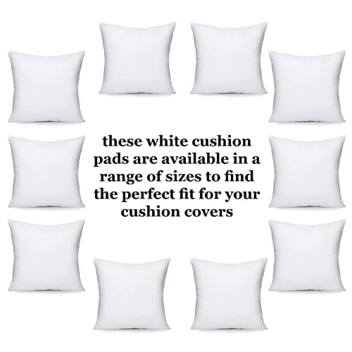 10 Pack 18'' x 18'' Hollowfibre Cushion Inner Pad, Super Soft Value Range, Pure White Plump Polyester Stuffer Pillow Insert Sham, Standard Square – MADE IN UK 45 x 45 Cm — view 2