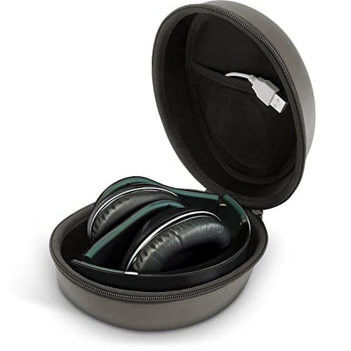 iGadgitz U5415 -EVA Zipper Carrying Hard Case Compatible for Over-Ear Foldable Headphones -Black