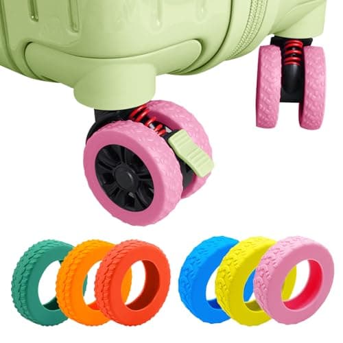 MUWINC Suitcase Wheels Covers Protectors, Side Width 10 mm, Pink