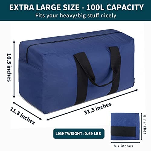 Vorspack 10L Extra Large Foldable Duffle Bag for Travel, Camping, Blue — view 2