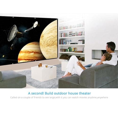 Projector Screen Portable 120in, 16:9 HD Projector Movie Screen Foldable Anti-Crease Projector Screen, for Bedroom School Theater Cinema Indoor Outdoor Backyard — view 6
