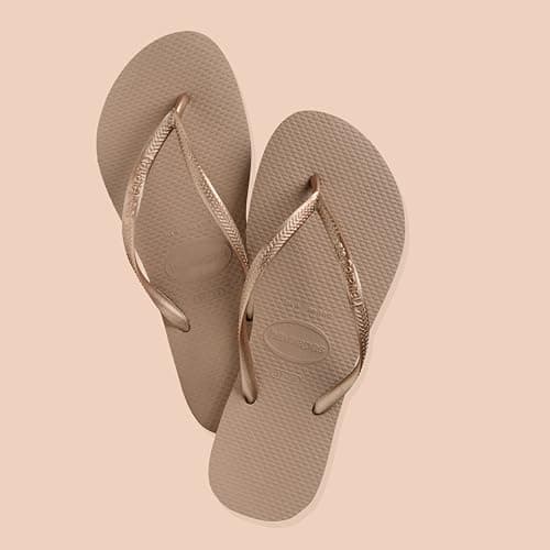 Havaianas Slim Women's Flip Flop, Rose Gold, 5 UK — view 3