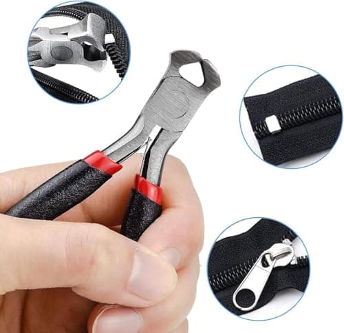 FEIGO Zip Repair Kit with Pliers, 81pcs Zipper Repair Set (#3#5#8#10), Metal Replacement Zipper Sliders & Stops for Jackets, Jeans, Bags, Luggage, DIY Sewing Kit — view 3