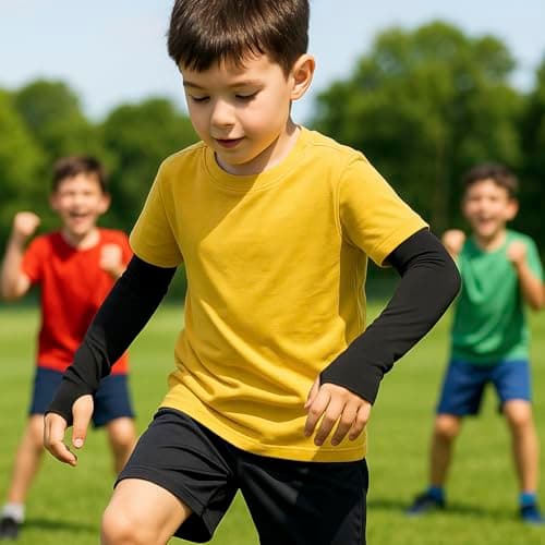 ALLY-MAGIC Arm Sleeves for Kids,UV Sun Protection Cooling Arm Compression Sleeves for Boys Girls Outdoor Sport Y8ETCSBX — view 3