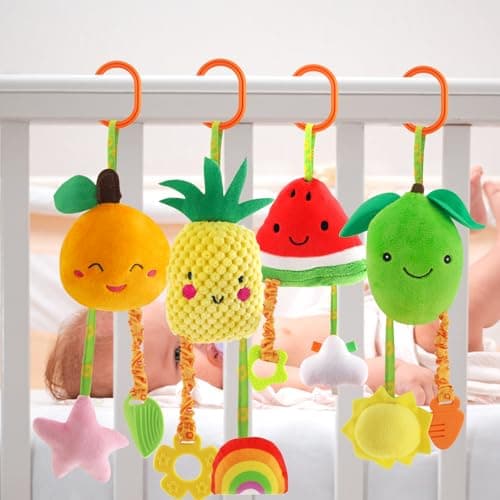 KAKIBLIN Baby Hanging Rattle Toys, 4 Pack Car Seat Stroller Baby Toys — view 2