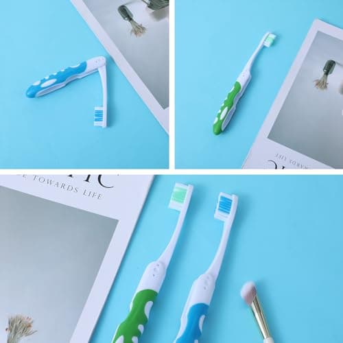 2Pcs Folding Travel Toothbrush Set - Portable Soft Bristle for Hiking, Camping, and Traveling — view 5