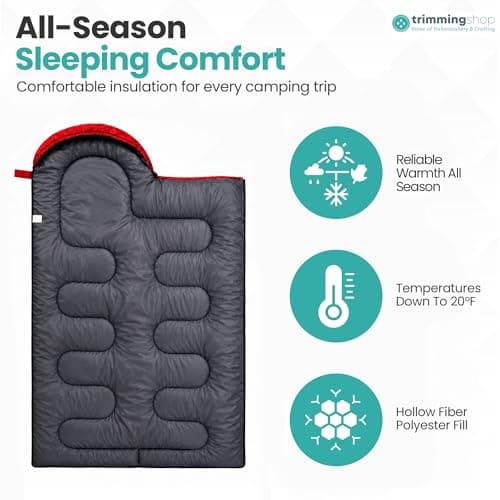 Trimming Shop 4 Season Waterproof Backpacking Sleeping Bag 6ft - Red — view 6