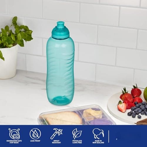 Gold Aquila Squeeze Twist 'N' Sip Water Bottle 460ml Leakproof Kids Water Bottle Assorted Colours BPA Free Plastic Bottles for Sports, Gym, School, Home Pack of 1. — view 4
