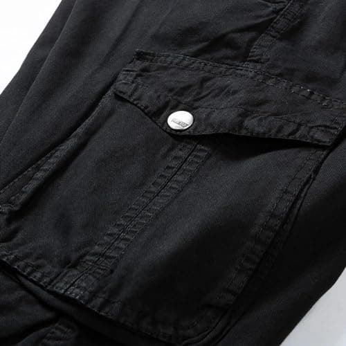 YUECIBAI Sports Running Shorts For Men Men'S Multi Pocket Cargo Shorts Male Cotton Mens Shorts Pants 34 Black — view 4