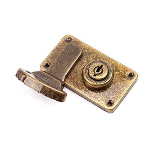 BIlinl Bronze Tone Leather Suitcase Buckle Box Vintage Metal Lock Antique Toggle Hasp Latch — view 2