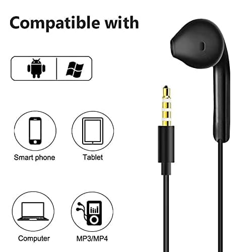 2 Pack Earphones, In-Ear Headphones Wired Earbuds, Noise Isolating Headset With Microphone, Compatible with Phone Pad Samsung HuaWei MP3 Players Smartphones and Laptops — view 2