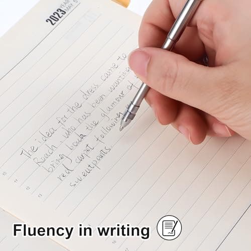 TIDTALEO Retractable Ballpoint Pens with Keychain Stainless Steel Pen Set Including Refills, for Travel and Back to School Decorations, Sturdy and Portable Writing Supplies — view 3
