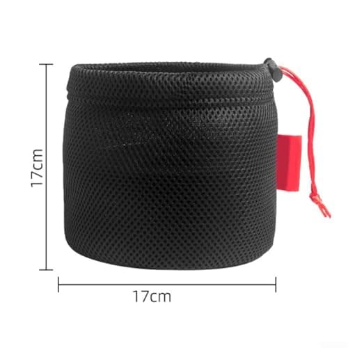 Mesh Pot Organizer Bag for Camping Cookware Storage, Breathable Outdoor Kitchen Gear Pouch with Drawstring, Anti-Collision Hiking Stove Carrier and Water Bucket Mesh Holder,(17 * 17cm) — view 2