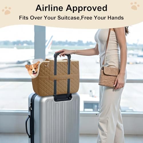 YooxArmor Dog Purse Carrier for Small Dogs Cat, Khaki — view 6