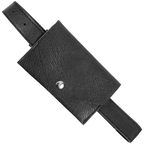Waist Bag Artificial Leather for Running Black Fanny Pack