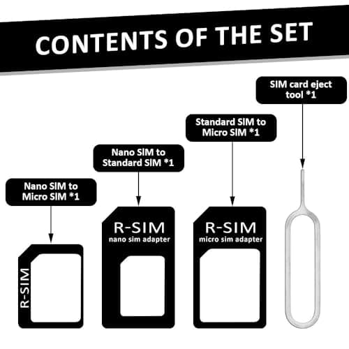 3 in 1 Nano SIM Card Adapter with SIM Ejector Pin, SIM Card Adapter Set — view 4