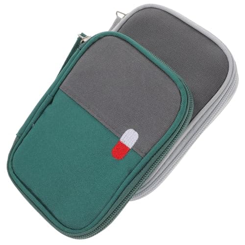 Portable Medicine Bag 2pcs Polyester Zipper First Aid Bag