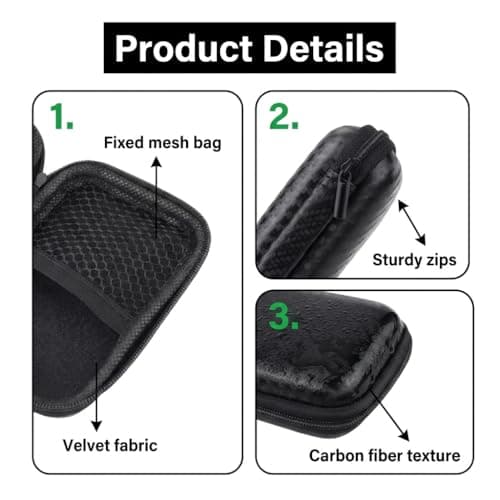 Power Bank Case, Travel Power Bank Case, Data Cable and USB Flash Drive Protective Shell Suitable for Travel and Business Use Power Banks, Chargers Tech Accessories Protective(Black) — view 4