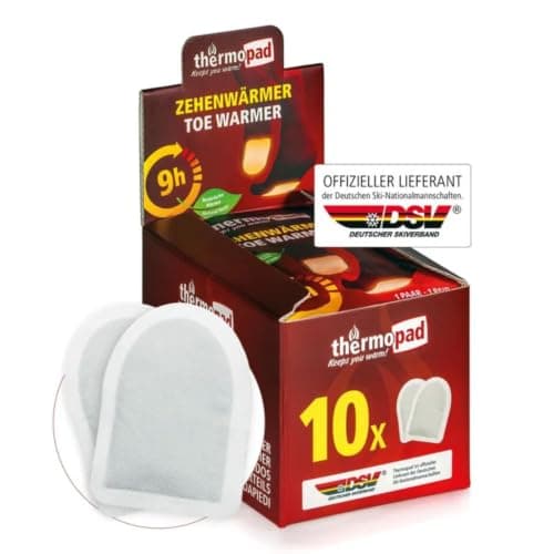 THERMOPAD toe warmers – THE ORIGINAL: 10 or 30 pairs of heat pads for 9 hours of warmth I Ready-to-use foot warmers I Extra warm heating pads – ideal for outdoor activities and ski boots