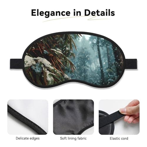Light-Blocking Sleep Mask, Uniquely Winter Bamboo Forest Print Eye Mask, Soft and Skin-Friendly Without Being Tight — view 3