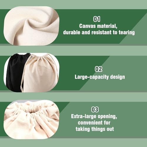 Nievajio Pack of 2 Backpack Fabric Bag, Cotton Fabric Bag with Drawstring, Suitable for Daily Commuting, Sports and Fitness — view 3