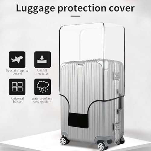 30-Inch Transparent Luggage Cover, Waterproof PVC Protector for Suitcases — view 2