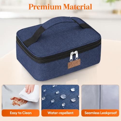 Lifewit Insulated Lunch Bag for Men, 4L Small Cool Bag for Lunch,Dark Blue — view 6