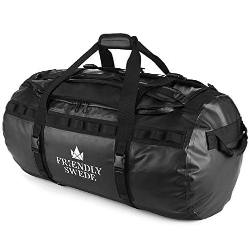 The Friendly Swede Water-Resistant Duffle Bag Backpack, 500D PVC,90L Black — view 4