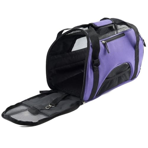 Pet Carrier Bag AVC Portable Soft Fabric Folding Travel bag for Dog, Cat, Puppy Foldable Pet Bag (Purple) — view 3