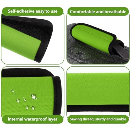 2 Pack Luggage Handle Wraps for Suitcase, Bright Color Comfort Soft Handle Covers Suitcase Luggage Handle Wrap Luggage Tag Wraps Travel Accessories (Grass Green) — view 3