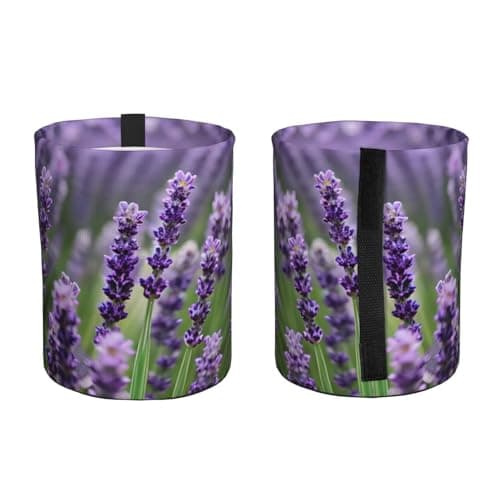 MDATT Purple Lavender Floral Flowers Car Trash Can Leak-Proof Organizer For Long Road Trips And Family Vacations — view 2
