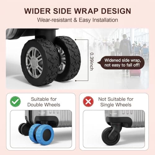 Ruwnii 40Pcs Suitcase Wheel Protectors, Silicone Luggage Wheel Covers Protector for Anti Scratch Carry On Travel Suitcase Wheels — view 2