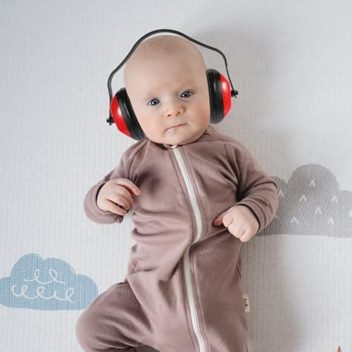 Veemoon Noise Canceling Headphones 2pcs Adjustable Headband Ear Protection for Plane Travel by Car Red ABS 26dB — view 5