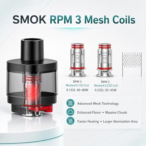 SMOK RPM 3 Replacement Coils 0.23 Ohm Mesh [Pack of 5] — view 6