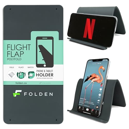 Airplane Phone Holder - Foldable Plane Phone Stand for Travel - Flexible Mobile Stand for Desk & Bed - Flight Mobile Holder Desk - Accessories Travel Essentials For Flying (Silicone)