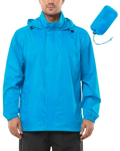 Outdoor Ventures Men's Waterproof Jackets Lightweight Windproof Raincoat