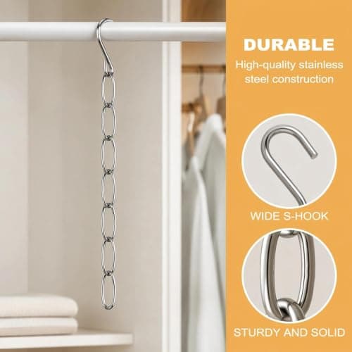 ZBKJYILF NiHome Clothing Chain Hanger 10-Pack, Metal Space-Saving Closet Organizer, Anti-Wrinkle 7 Loop Organizer for Clothes for Home, Office & Travel, Wrinkle-Reducing — view 3