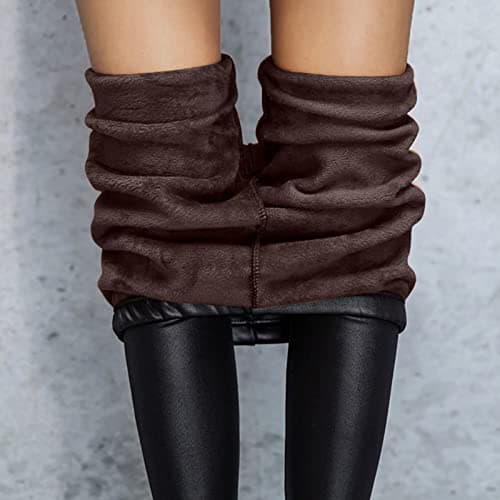 Faux Leather Leggings for Women PU Leggings Elasticated Waist Thermal Women UK Thick Fleece Lined Fleece Lined Tights Thermal Warm Winter Thick Yoga Pants Leather (C, XXL) — view 2
