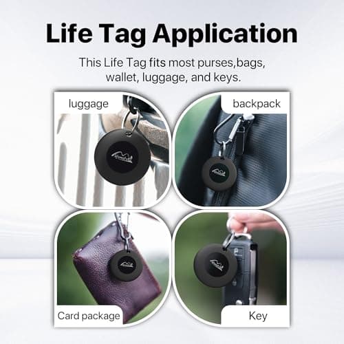 Bluetooth Tracking Tag with Leather Keychain, MFi Certified Key Finder Locator, Luggage Tracker, Works with Find My App iOS Only, Item Finder for Car Keys, Bags, Backpacks, 2-Pack — view 5
