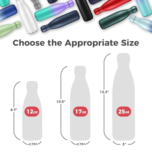 Volhoply 750ml Insulated Water Bottle, Double Wall Stainless Steel Vacuum Bottles, Keeps Cold 24H & Hot 12H, BPA Free Leak Proof Bottles (Red,1 Pack) — view 2