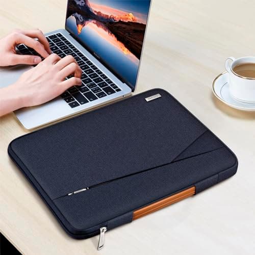 TECOOL 13.3 Inch Laptop Sleeve Protective Case with Handle and Pockets — view 3