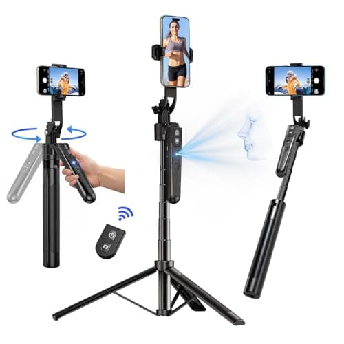 yAyusi Automatic Face Tracking Tripod 360° Rotation, 180 cm With Sensor and Stand, No App, Gesture Control, Smart Selfie Stick for Video/Live